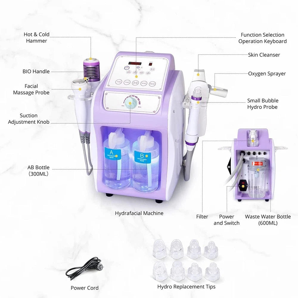 6 in1 Hydra Spa Water Facial Cleaner Aqua Peel Hydro Dermabrasion Beauty Machine