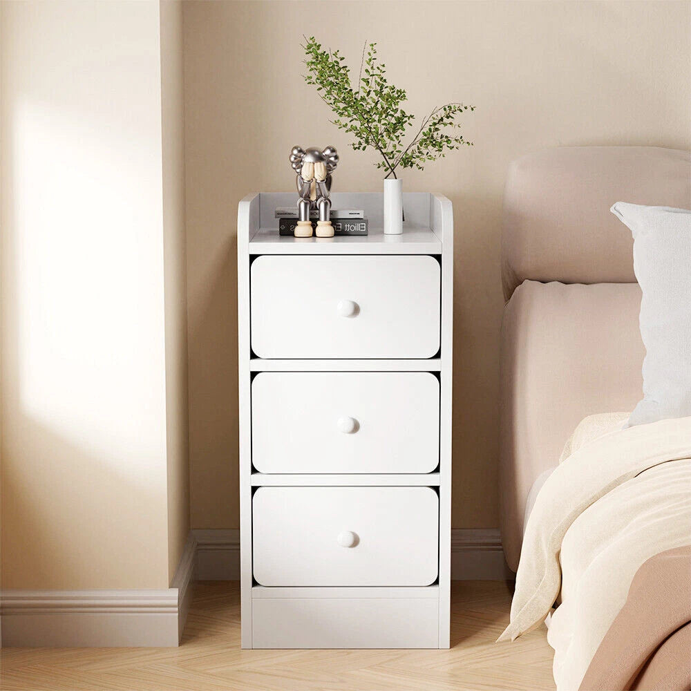 3 Drawers Wooden Bedroom Bedside Cabinet Furniture Storage Nightstand Side Table