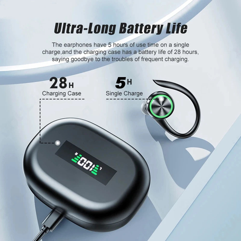 TWS Wireless Headphones Bluetooth Earbuds Ear Hook Running Bass Sports Earphones