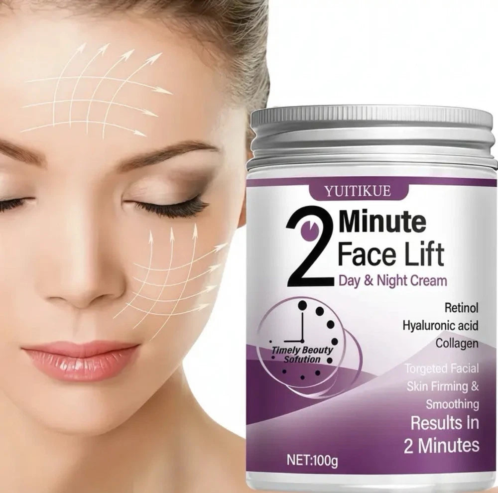 2 Minute Face Lift Day & Night Cream Retinol Hyaluronic Acid Collagen 100g New