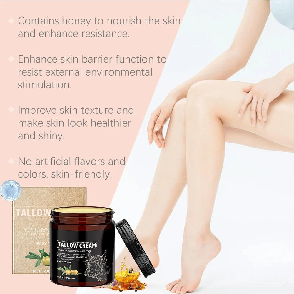 Beef Tallow For Face, Tallow Face Moisturizer 120g Organic Whipped Grass Fed