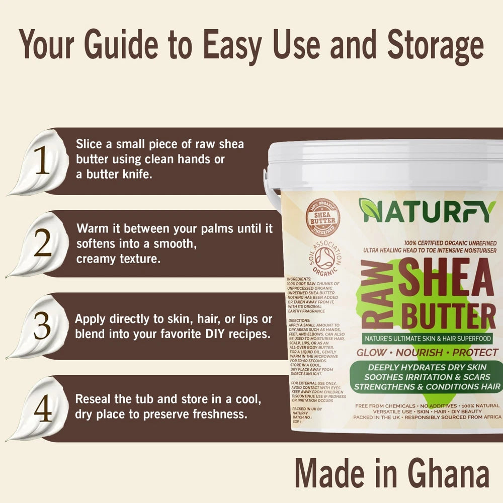 Shea butter Organic Unrefined, Cold Pressed, 100% Pure, Raw & Natural Grade A
