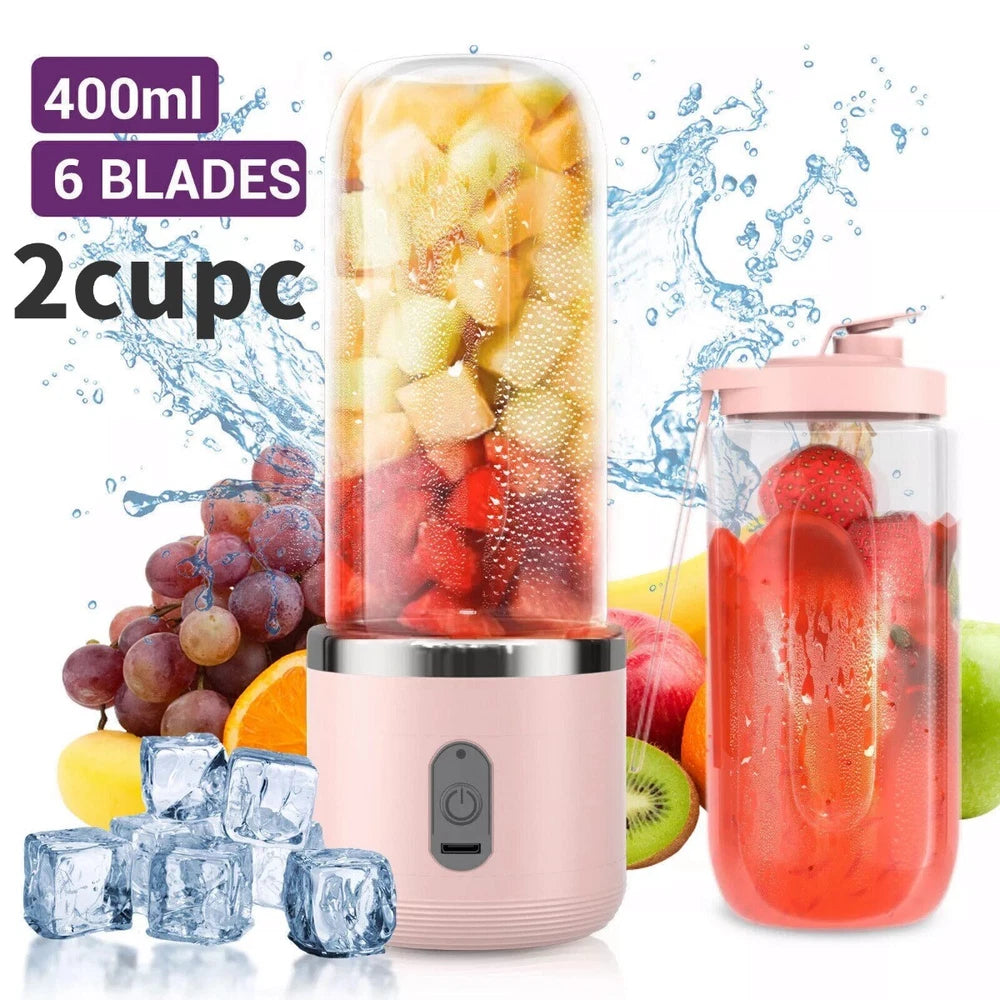 400ml Portable USB Rechargeable Juicer Cup Electric Mixer Blender Smoothie Maker