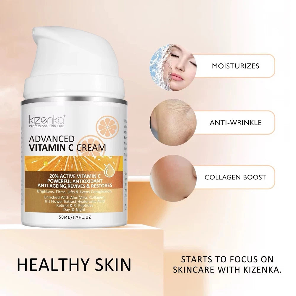 Vitamin C Cream Anti Aging 20% Vitamin Enriched With Aloe And Collagen Face Neck