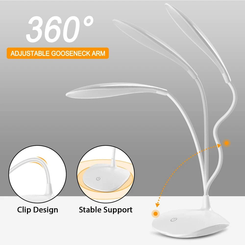 20LED Flexible Touch Desk Light Bedside Reading Lamp Dimmable USB Rechargeable🎁