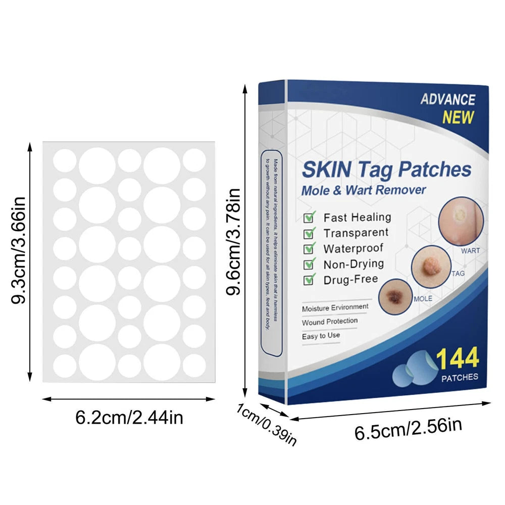 144pcs Skin Tag Remover Patches Quick Effective Mole Wart Removal Pad Sticker UK