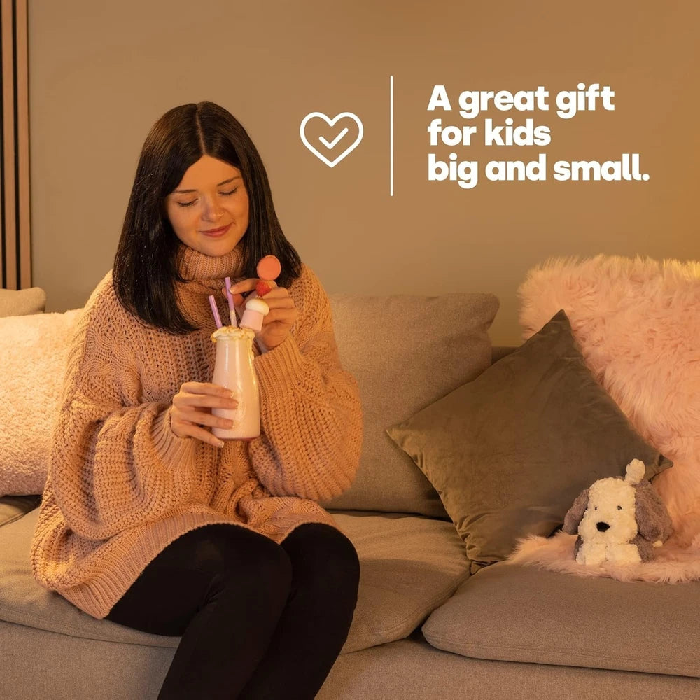 LIVIVO 100W Retro Milkshake Maker 500ml Stand Mixer for Cold Drinks Silver