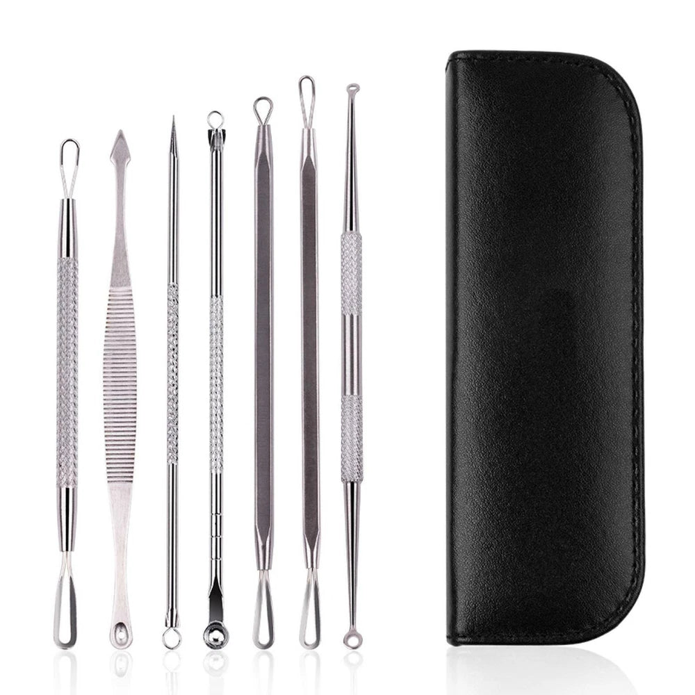 7x Blackhead Remover Tools Pimple Comedone Spot Acne Extractor Kit Popper