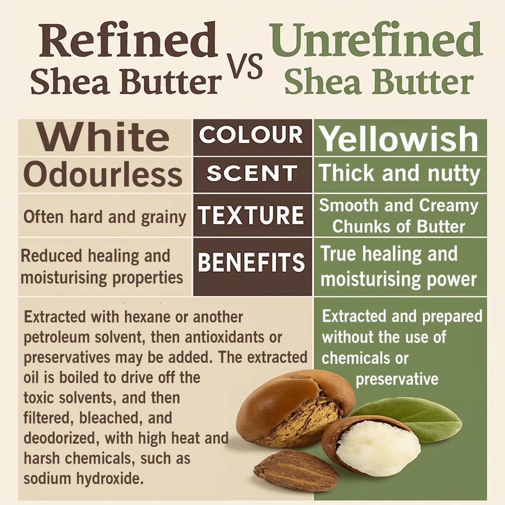 Shea butter Organic Unrefined, Cold Pressed, 100% Pure, Raw & Natural Grade A