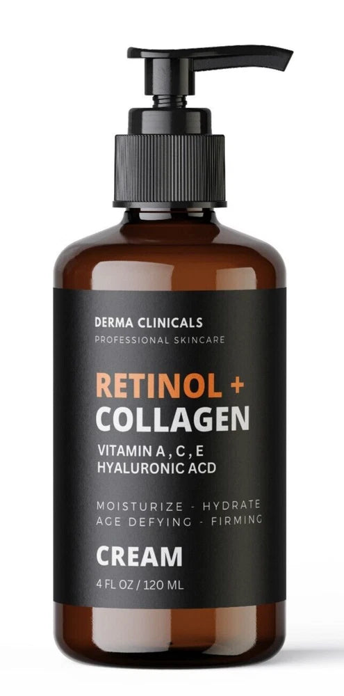 Retinol + Collagen, Hyaluronic Acid, Vitamin C AntiAging Wrinkle Serum Cream 4oz
