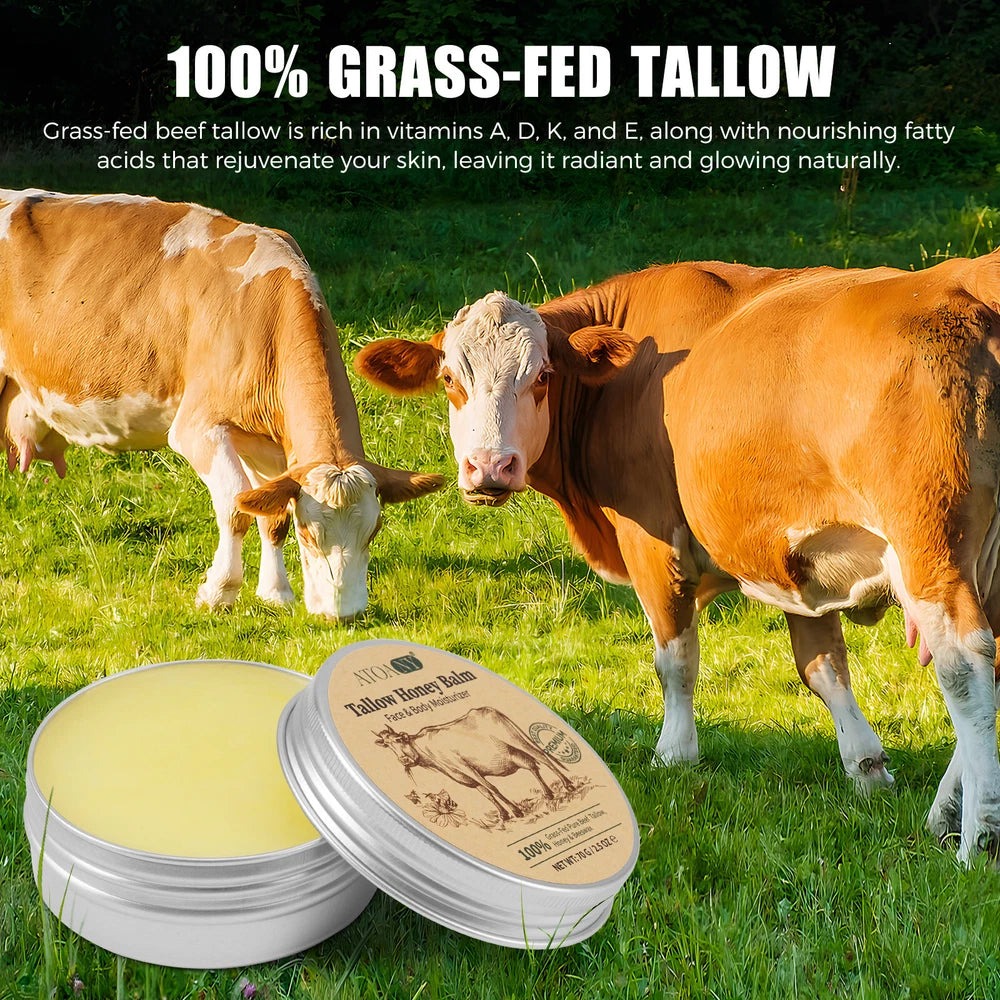 Whipped Tallow Honey Balm, Tallow Balm, Beef Tallow Face Cream, Grass Fed Beef T