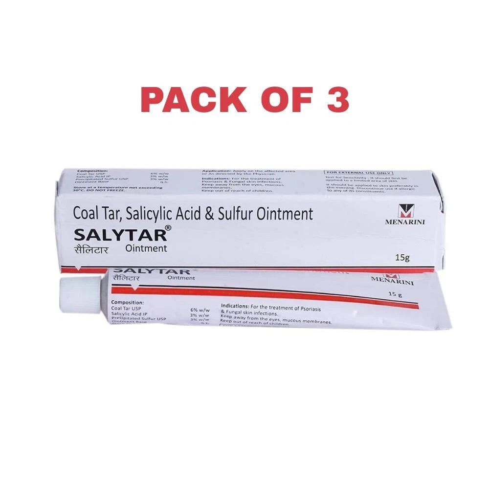 3 x Coal Tar & Salicylic Acid, Sulfur Ointment (3 x 15gm) for Skin Care