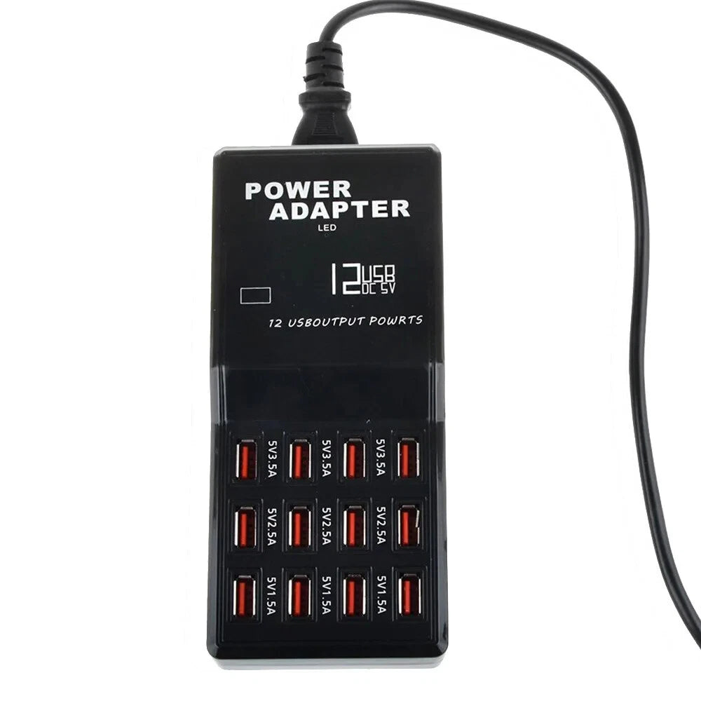 12Ports USB Multi Charger Travel Wall AC Adapter UK Plug Hub Charging Station UK