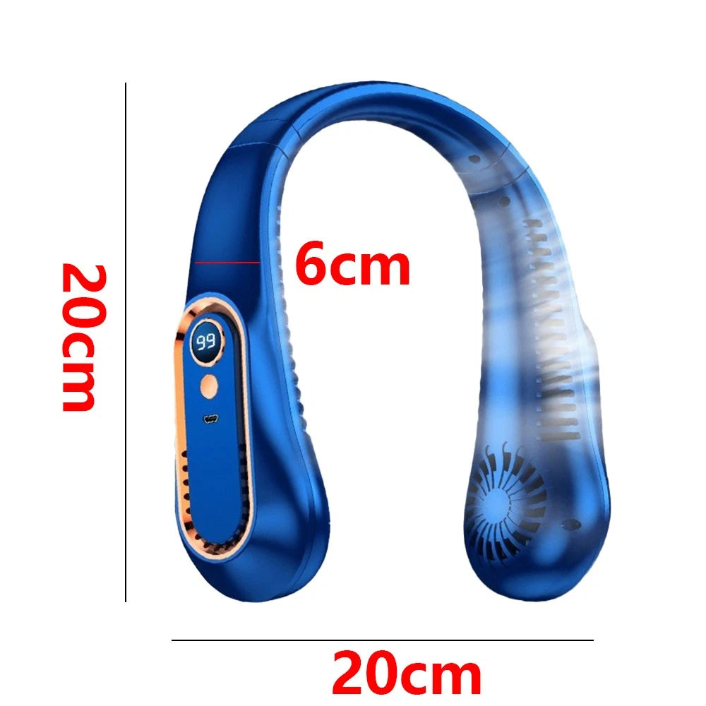 Neck Fan USB Portable Neck Fan Rechargeable Portable Cooler Neckband Bladeless~