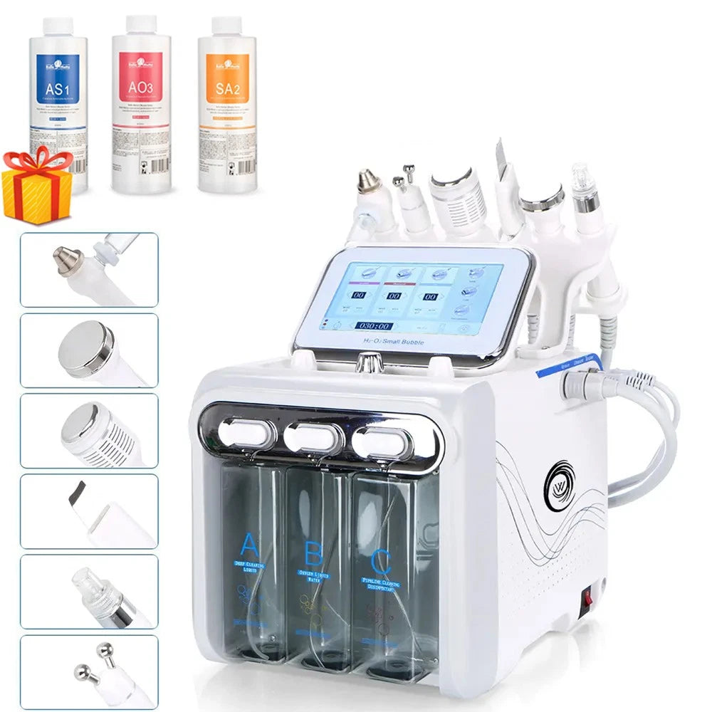 6/7 in1 Hydra Water Facial Cleaner Aqua Peel Hydro Dermabrasion Beauty Machine