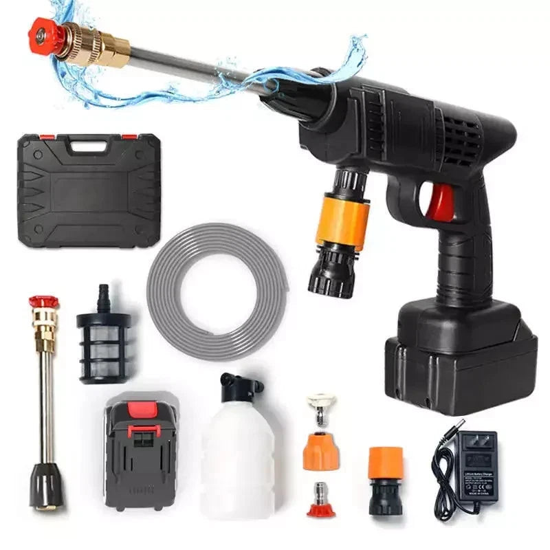 2 Battery Portable Cordless Car High Pressure Washer Jet Water Wash Cleaner Gun