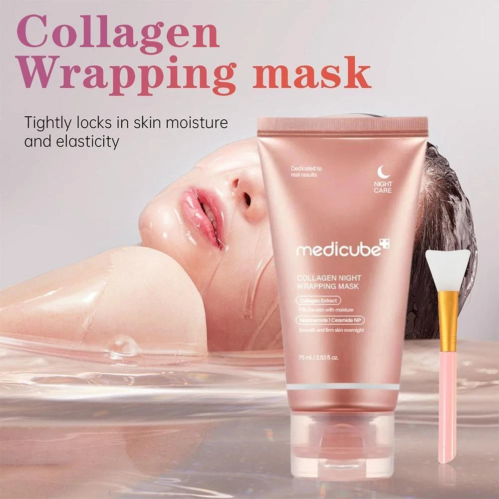Collagen Night Wrapping Mask Overnight Wrapping Peel Off Natural Facial Mask 75⊙