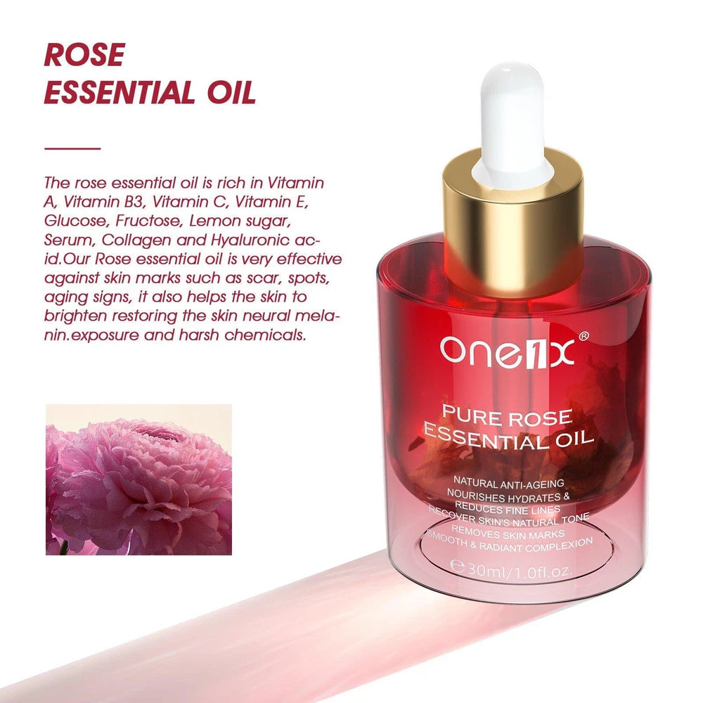 Rose Oil Face Hair Body Removes Dark Spots Skin Marks Brighten Recover Dry Skin