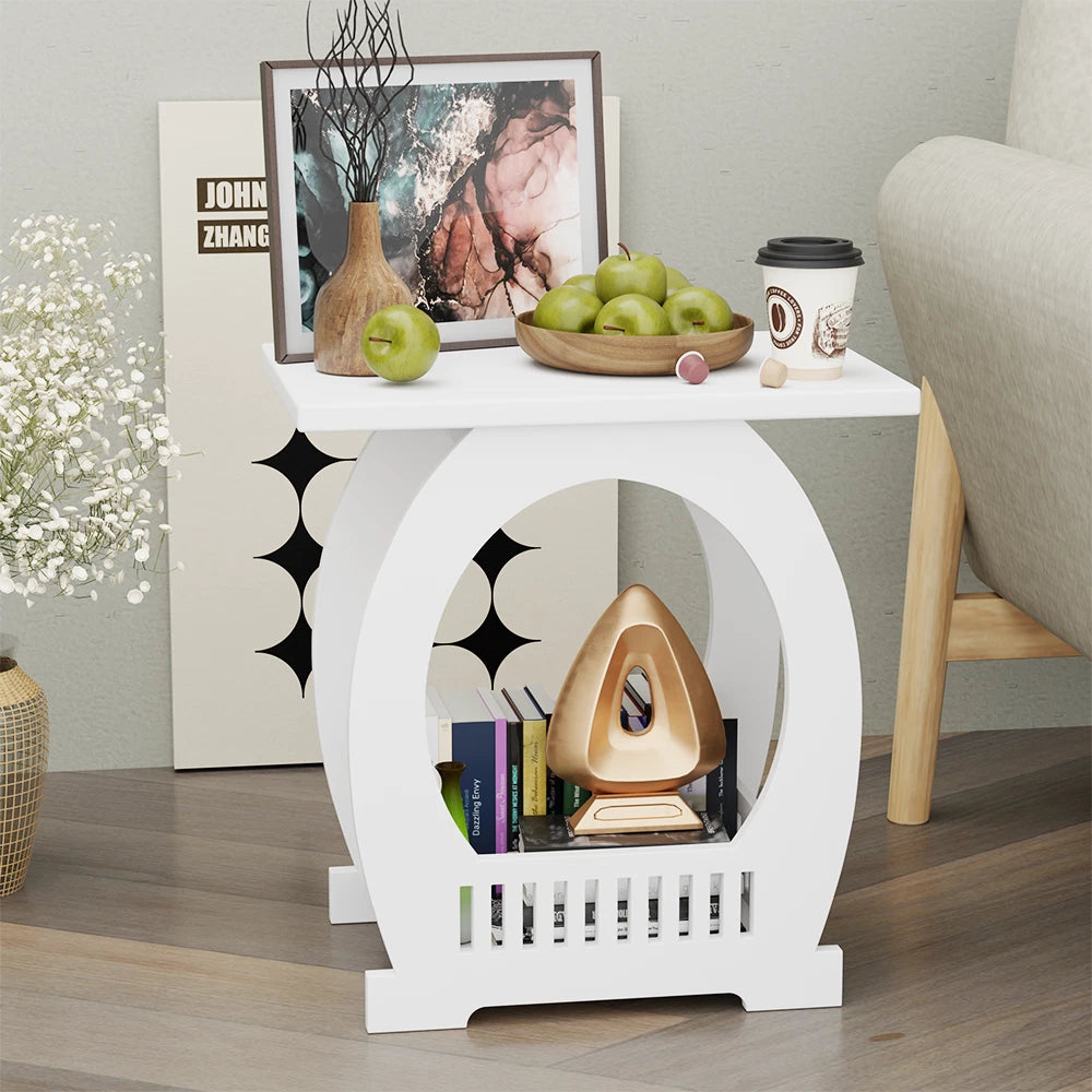 Small Bedside Table Cabinet Side End Coffee Tea Table Nightstand Storage Shelf