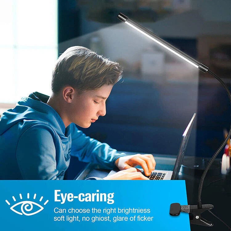 LED USB Clamp Clip On Flexible Desk Light Bed Read Table Night Lamp