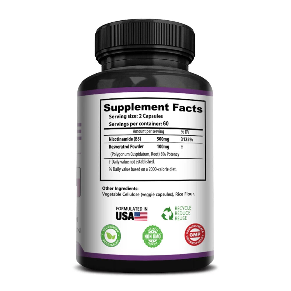 Niacinamide Supplement 500 Mg, Promotes Cell Regeneration, Repair & Skin Health