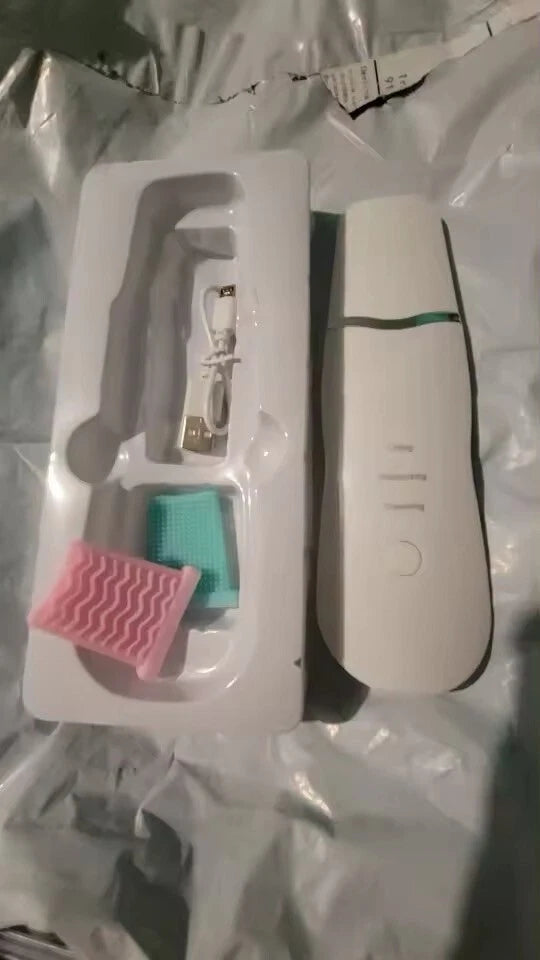 Facial Skin Scrubber, Ultrasonic Skin Spatula Face Blackhead Remover Machine🇬🇧