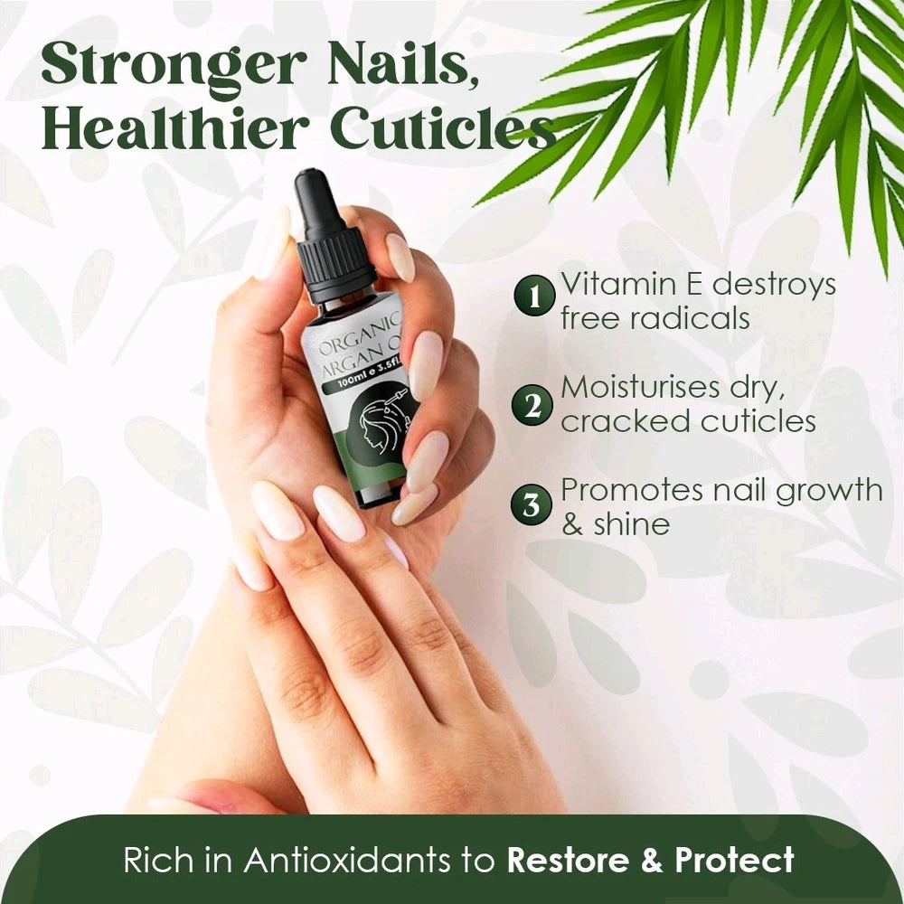 100% Pure Organic Argan Oil | Cold-Pressed Natural Treatment for Hair & skin