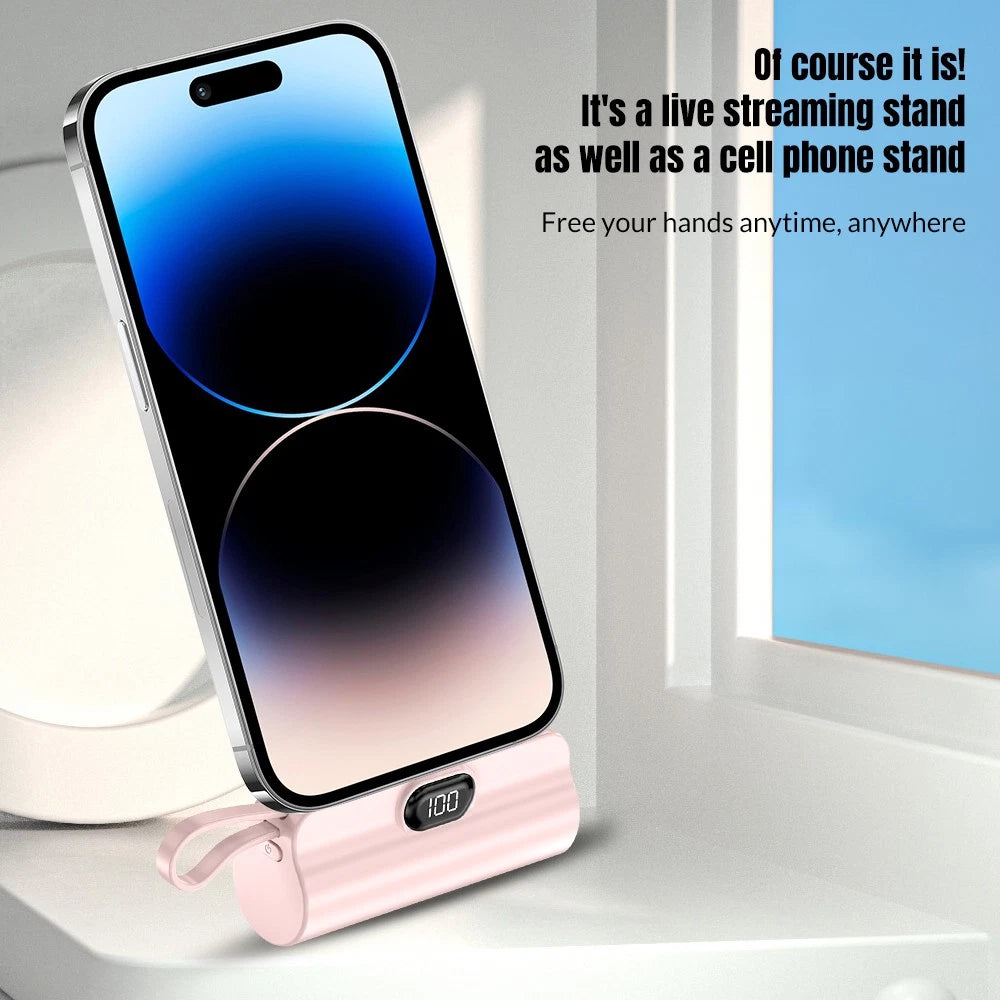 8000mah Mini Power Bank Portable Dual Connector For USB C & iPhone Fast Charger