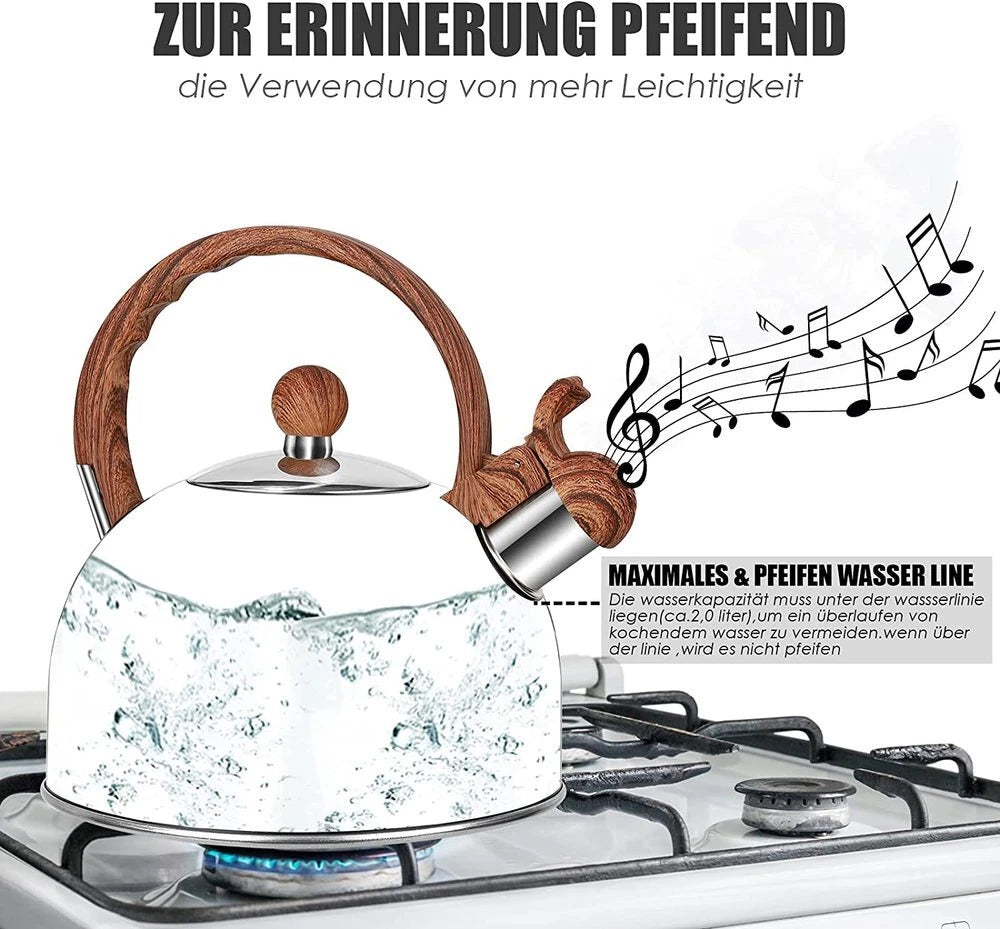 Whistling Kettle 2.5Liter Tea Kettle for Gas Stove Home Kitchen Kettle Cooker UK