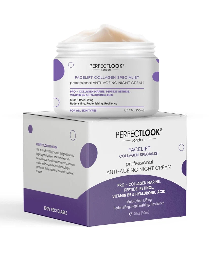 Night Face Cream with Collagen Marine, Peptide, Retinol, Hyaluronic Acid and B5