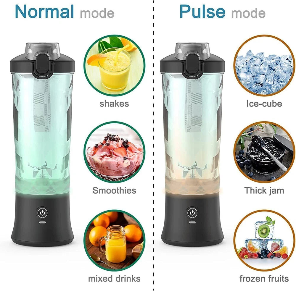 600ML Electric Juice Maker Portable Blender Smoothie Mini Juicer Fruit Machine