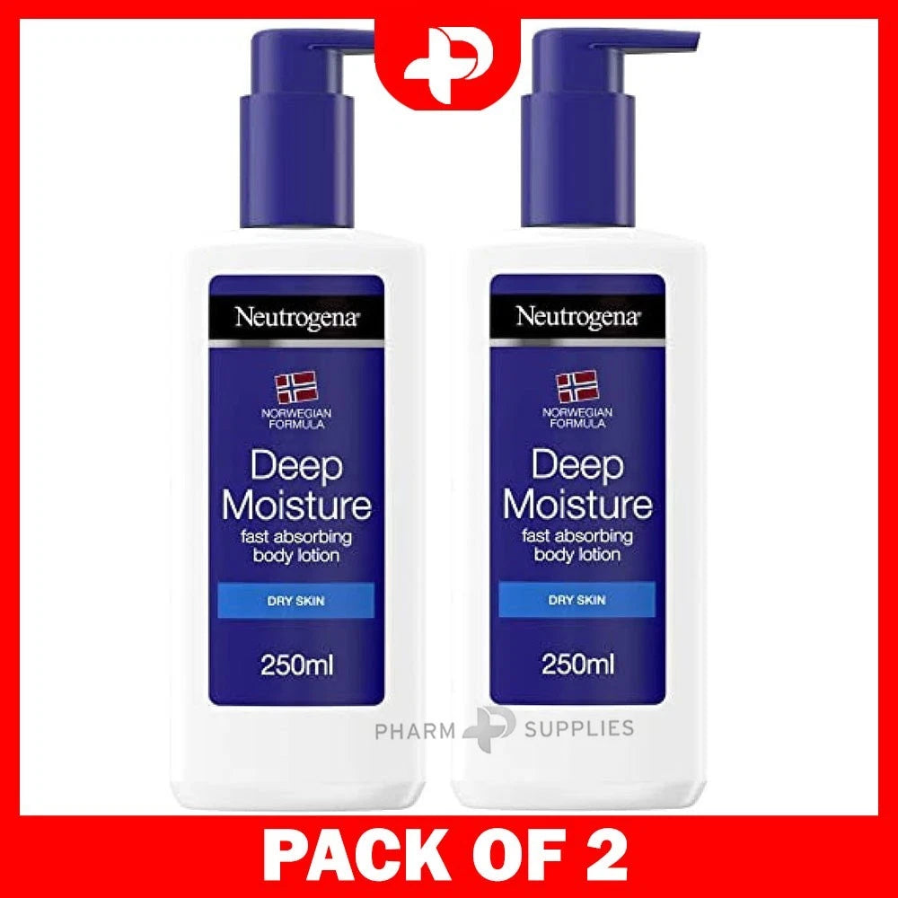 Neutrogena Norwegian Formula Deep Moisture Fast Absorbing Lotion 250ml Pack of 2