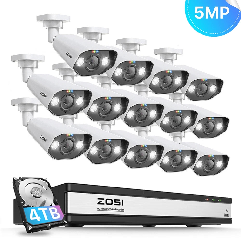 CAMERA POE CCTV 5MP HD IR Security Camera System 4K NVR Home Surveillance Outdoor