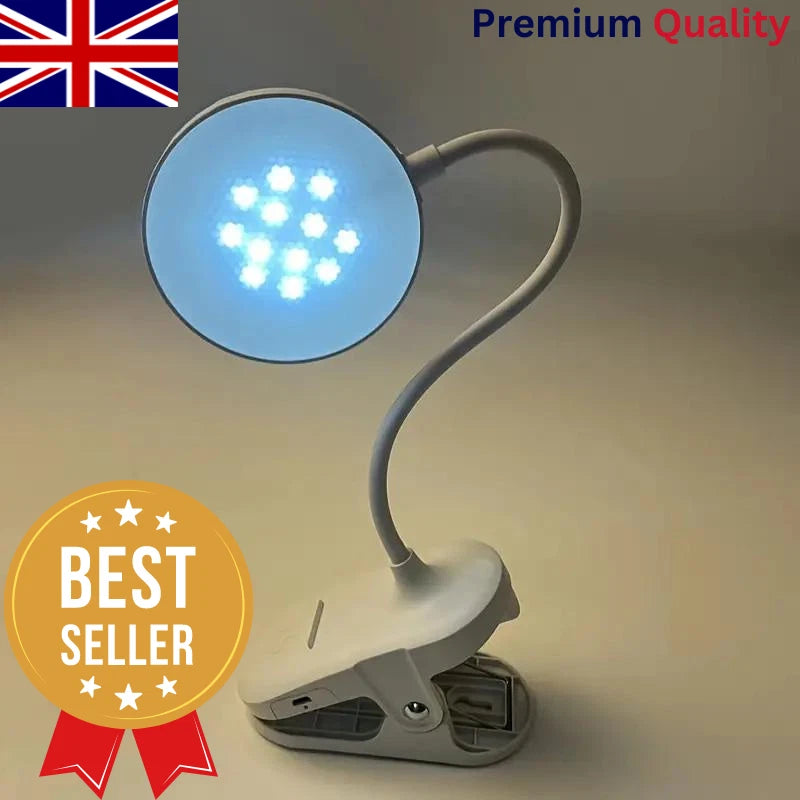 USB Clip On Desk Lamp Flexible Clamp Reading Light LED Bed Table Bedside Night