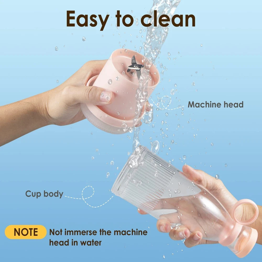 Portable Blender Bottle USB Rechargeable Mini Electric Travel Juicer Fruit Mixer