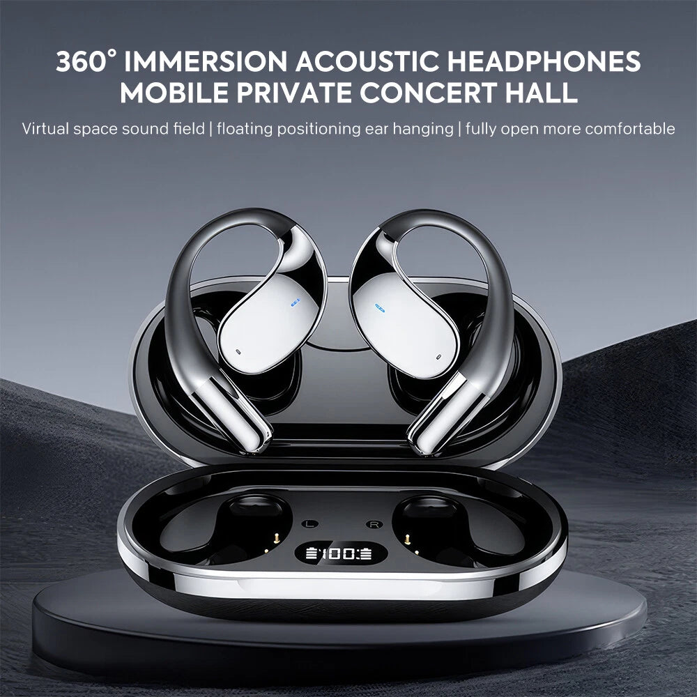 MPOW Wireless Earphones Open Ear Bluetooth 5.4 OWS Headphones Gym Sports Earbuds