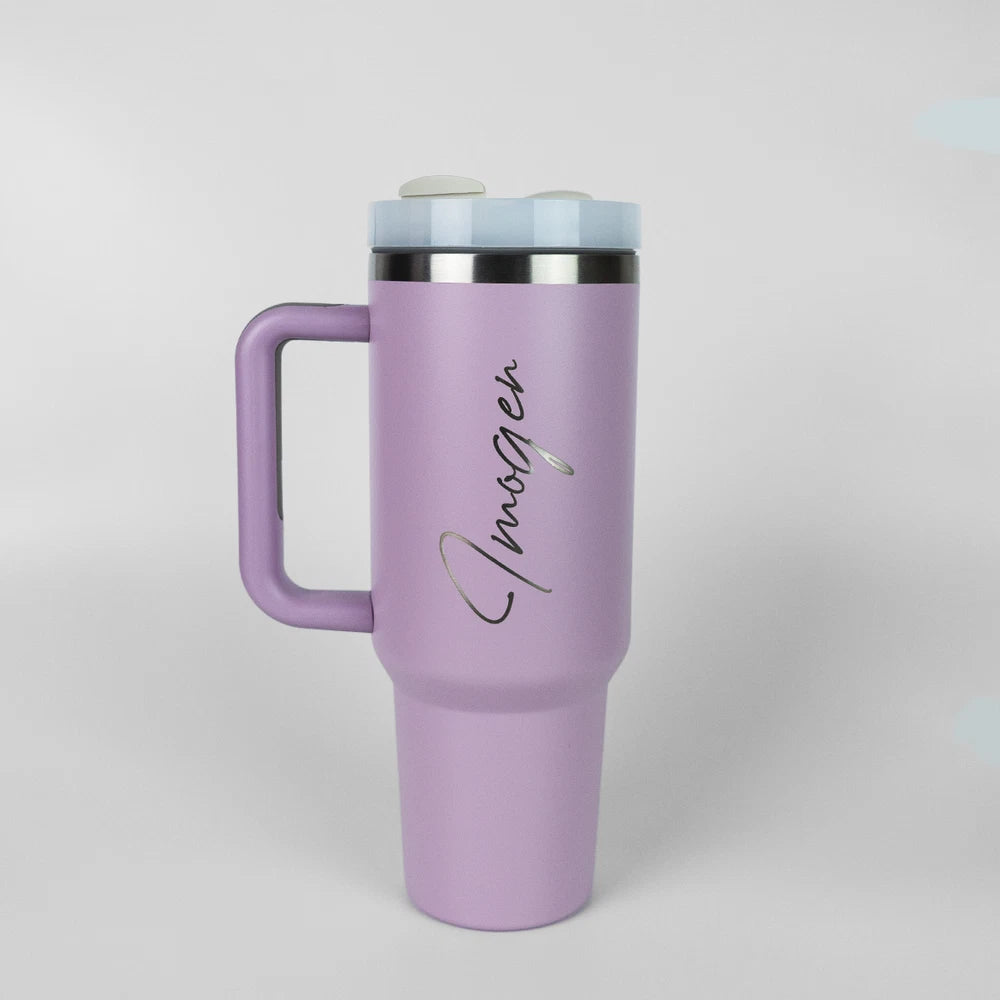 Personalised Name Engraved Double Walled Insulated Cup Tumbler Travel Mug - 40oz