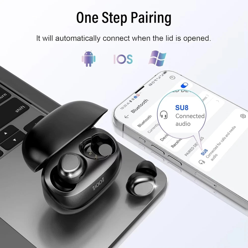 Wireless Earbuds Bluetooth 5.4 Sleep 47H In Ear Noise Cancelling Earphones IP7