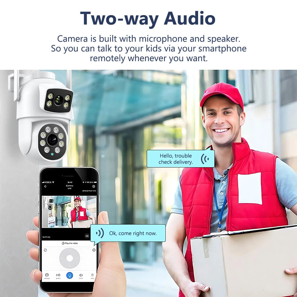 Wireless 4K IP Camera WIFI Outdoor CCTV HD PTZ Smart Home Security IR Cam 8MP