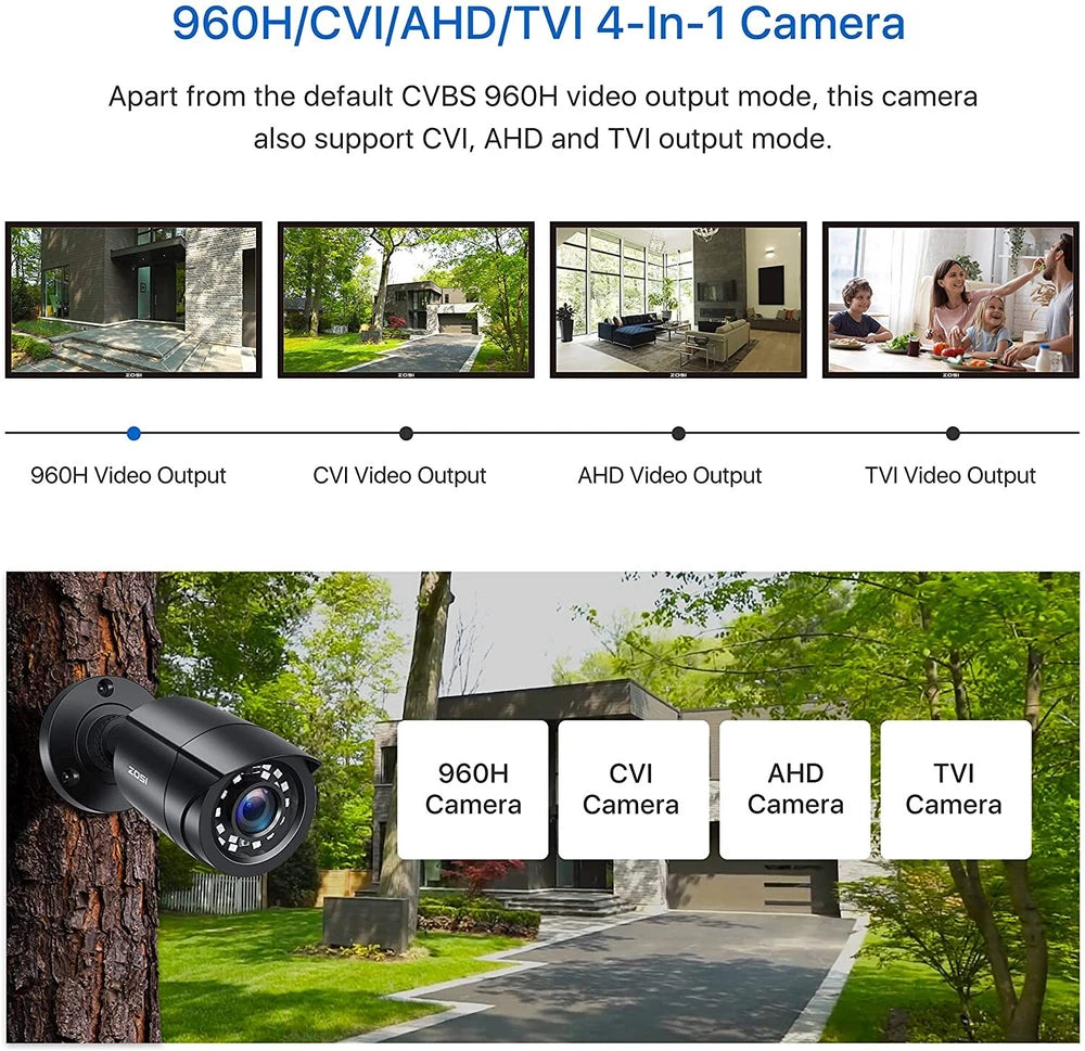 CAMERA 1080P 4-in-1 CCTV Camera Bullet 3000TVL Home Security Night Vision Outdoor