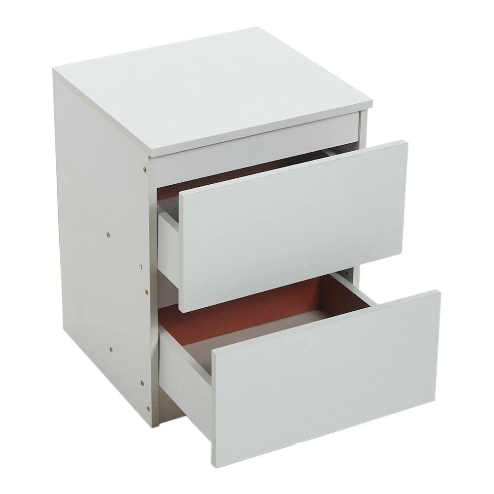2 Drawer Wooden Bedroom Bedside Cabinet Furniture Storage Nightstand Side Table