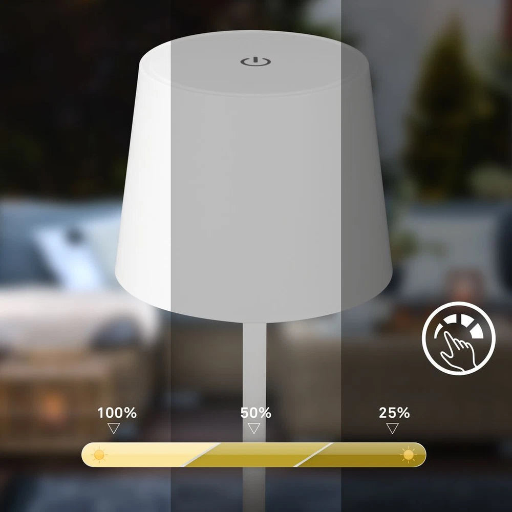 Cordless LED Table Lamp Rechargeable Desk Light IP44 Touch Dimmable White