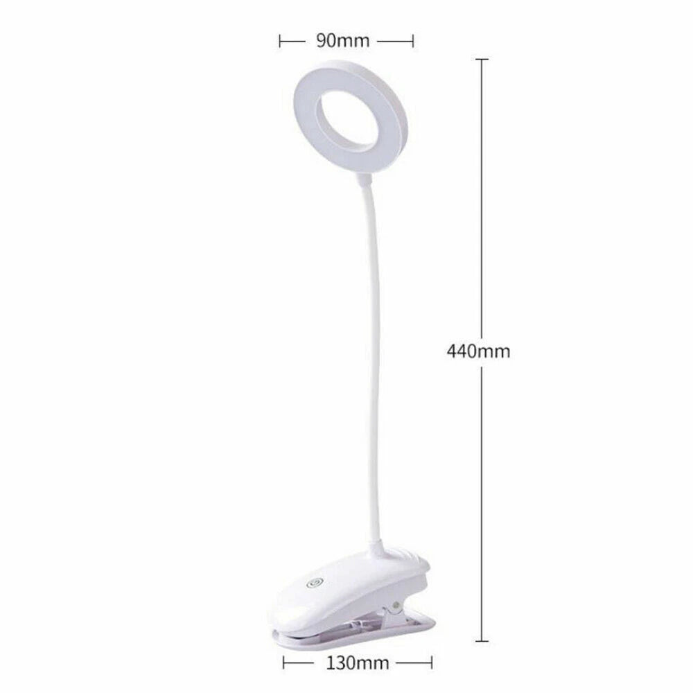 LED USB Rechargeable Clamp Clip On Flexible Desk Light Bed Read Table Night Lamp