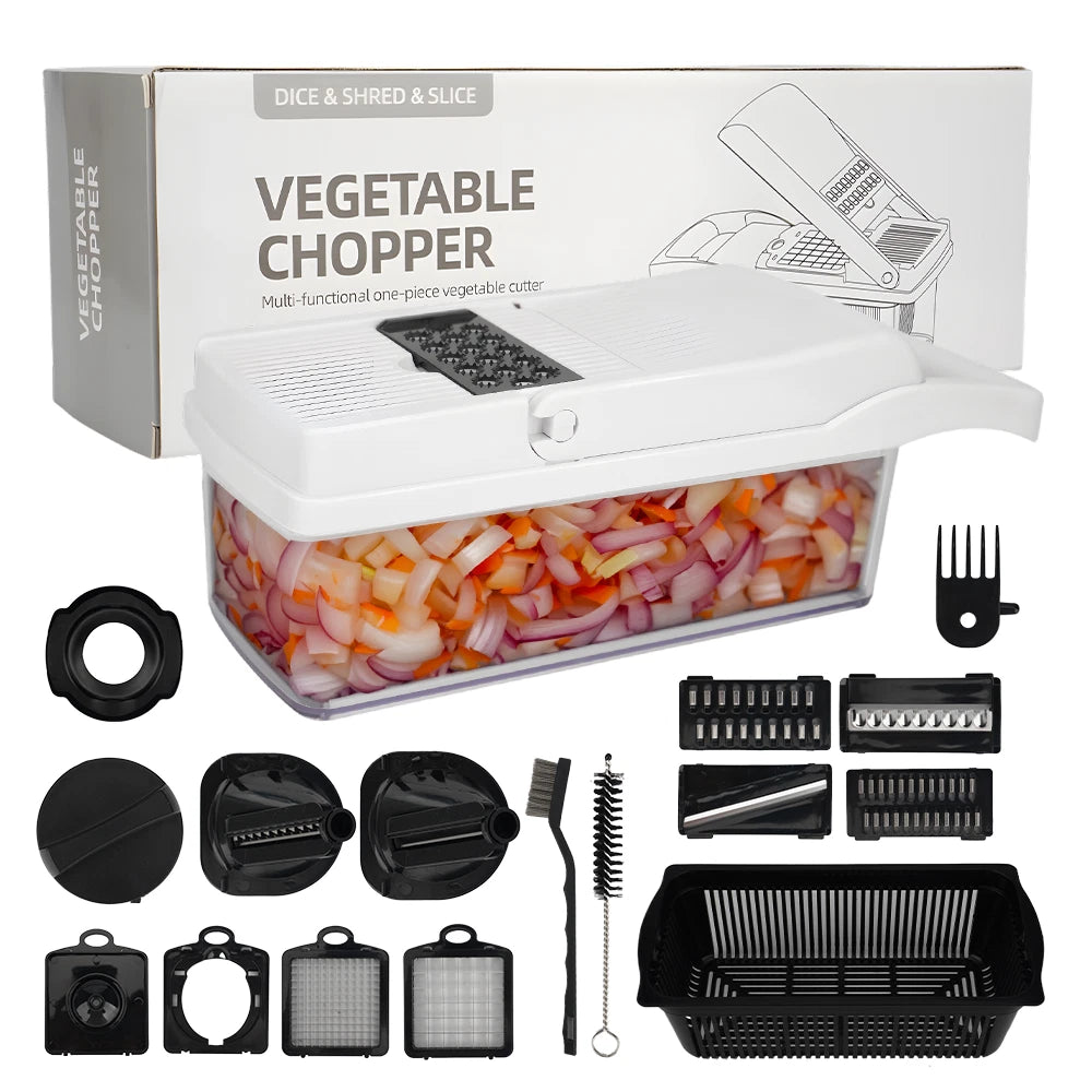 21 in 1 Vegetable Chopper Salad Fruit Mandolin Slicer Food Dicer Cutter Peeler