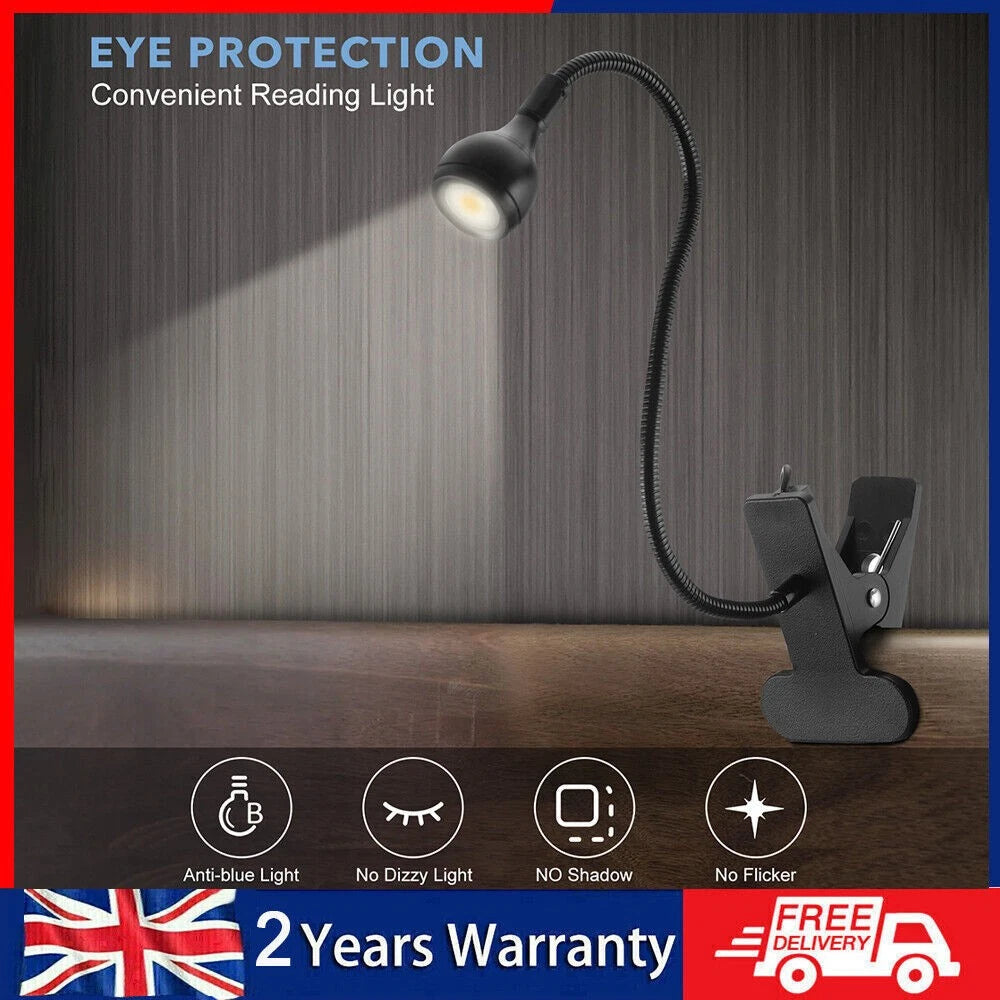 Lamp Clamp Bedside On Clip Night Light Table USB Reading LED Flexible Bed Lmwwfz