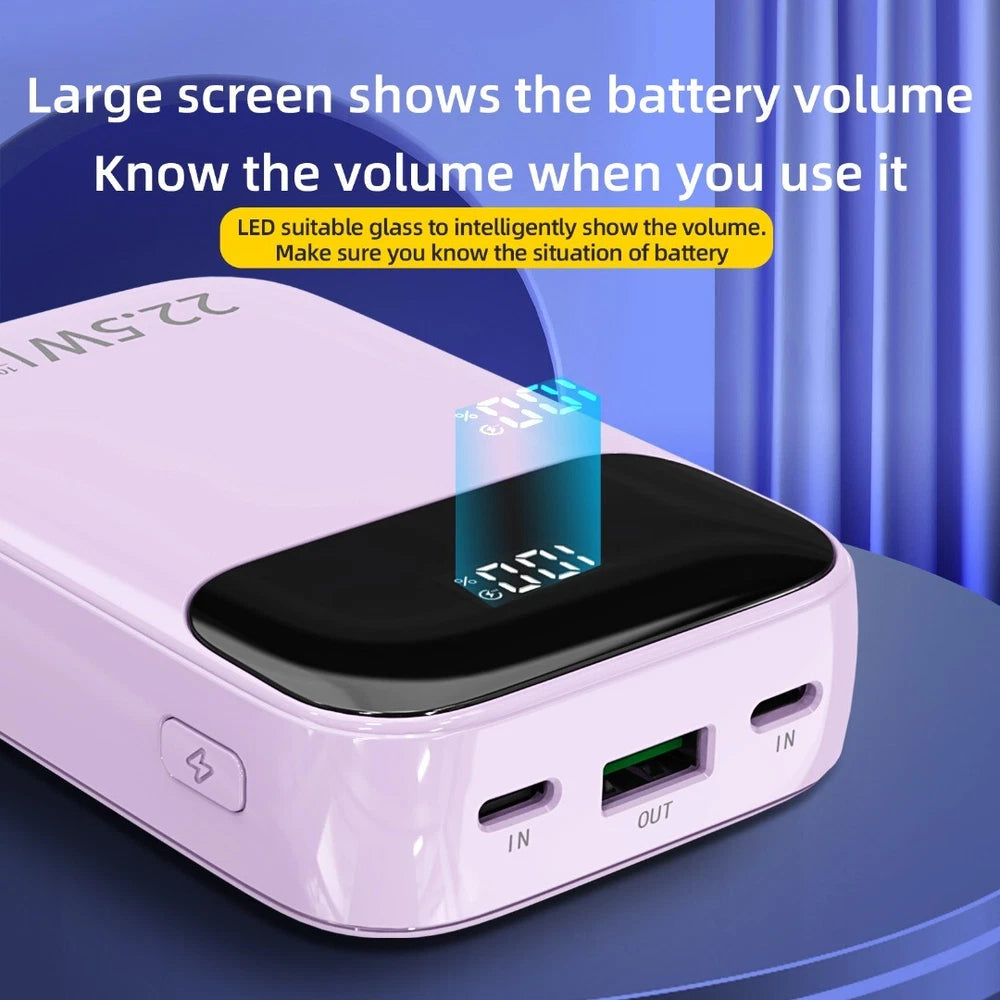 Fast Charging Portable Power Bank 22.5W 10000mAh USB-C For Apple iPhone Samsung