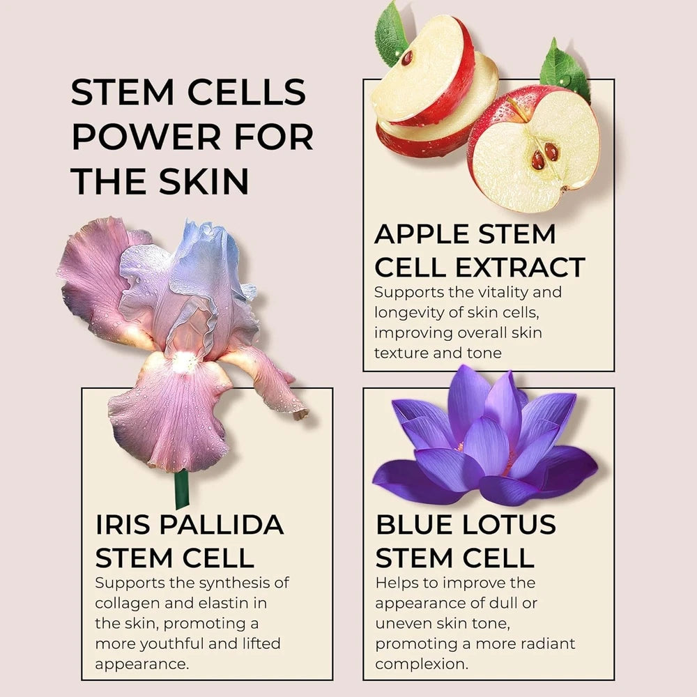 Collagen Cream for Face with Airless Pump Anti-Aging Botanical Stem Cells 1.7oz