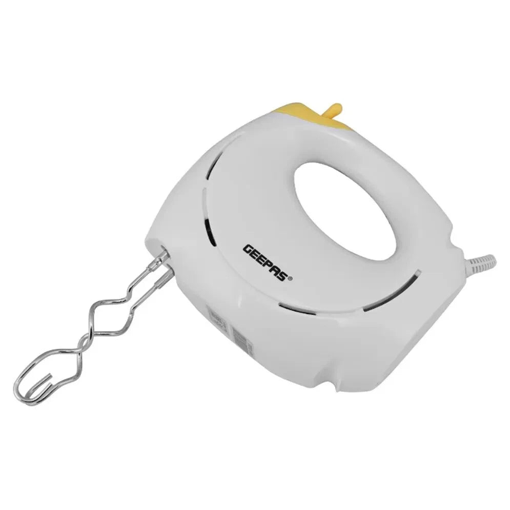 Geepas Electric Hand Food Mixer 7 Speeds & Turbo With Egg Beaters & Dough Hooks