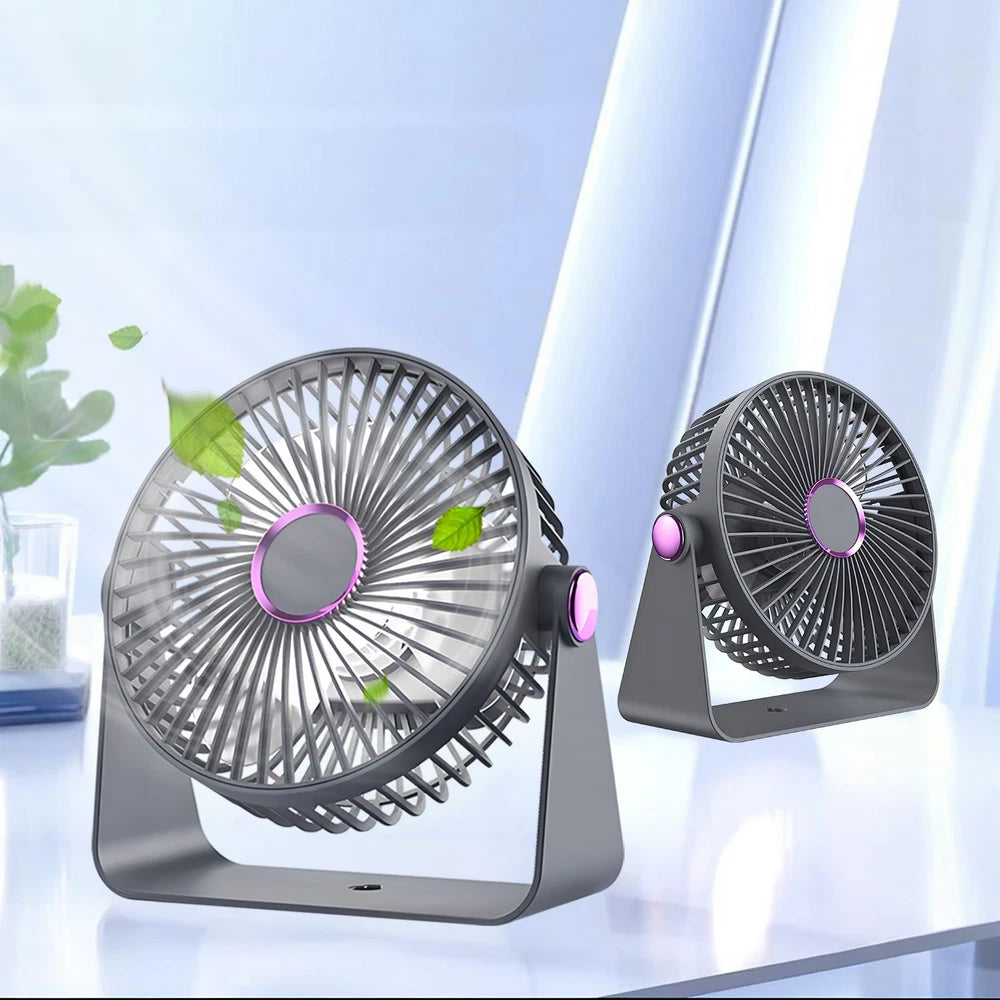 UK 5.9Inch Mini USB Rechargeable Desk Fan Portable Small Quiet Table Cooling Fan