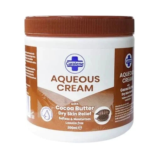 2 X CURALENE AQUEOUS CREAM DRY SKIN RELIEF Cocoa Butter 500ml each